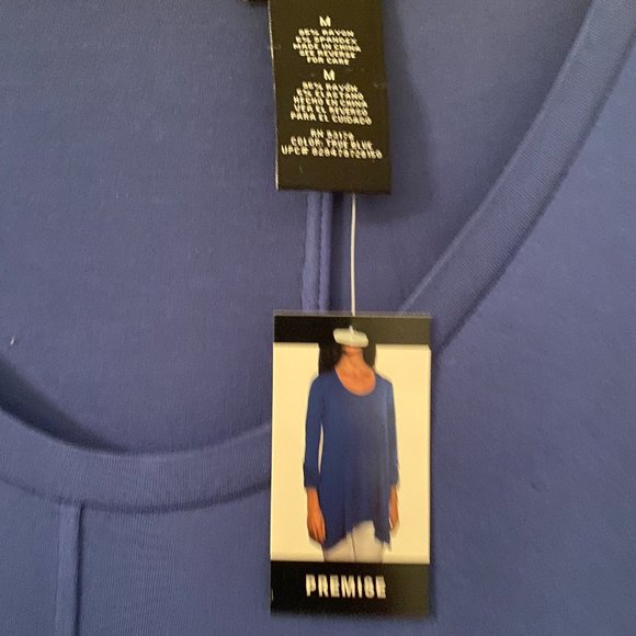 Closet Clearout $15! Royal Blue Premise Women's  Shark bite hem shirt - Picture 2 of 2